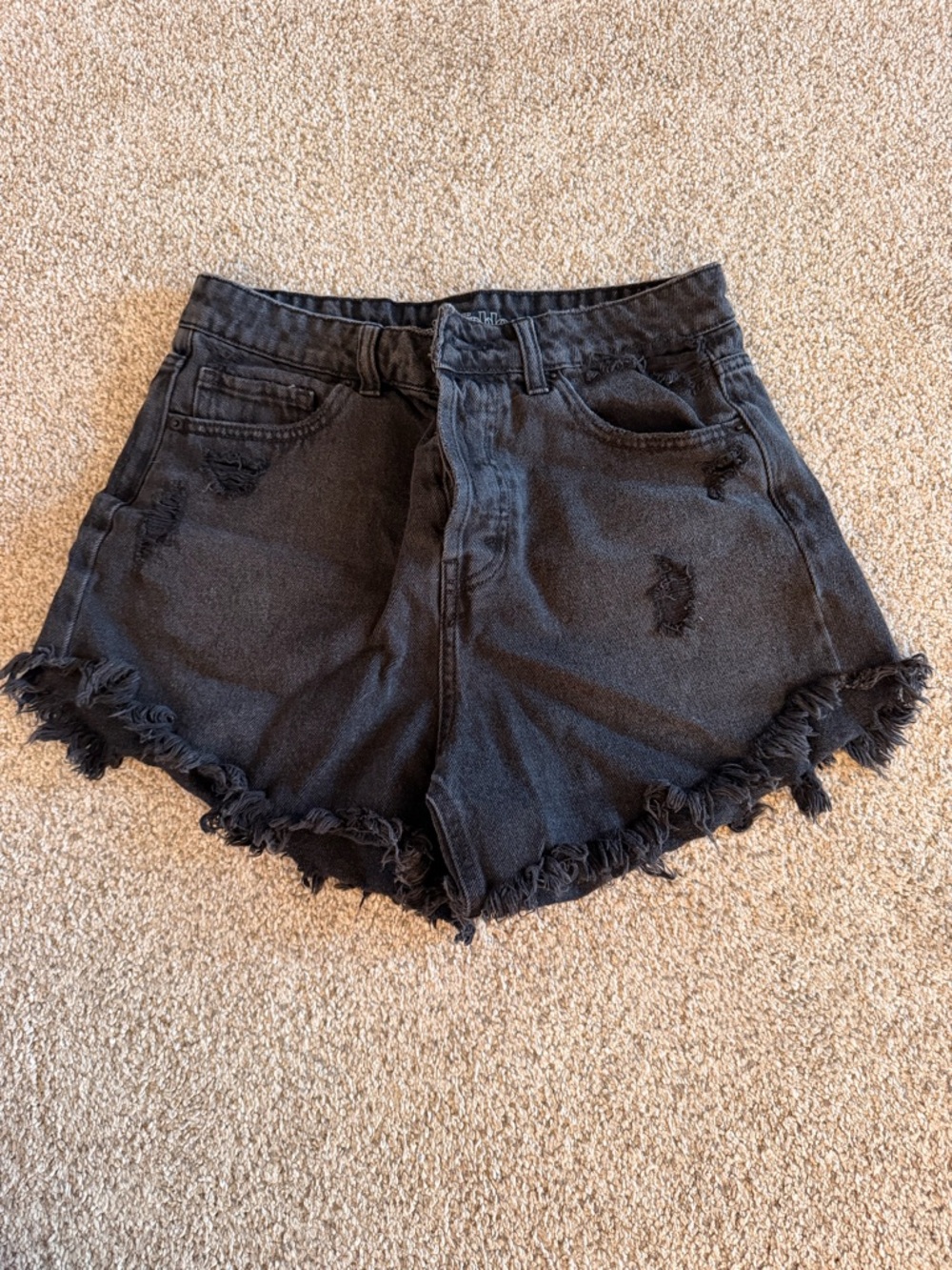wild fable Black Distressed Frayed Hem Denim Shorts